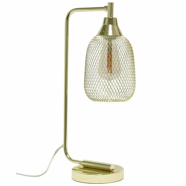 Elegant Garden Design Elegant Designs Mesh Wire Desk Lamp, Gold LD1060-GLD